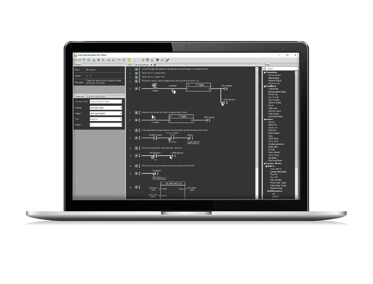 Advanced PLC Editor — Softwares de Edição PLC da linha DSE GENSET