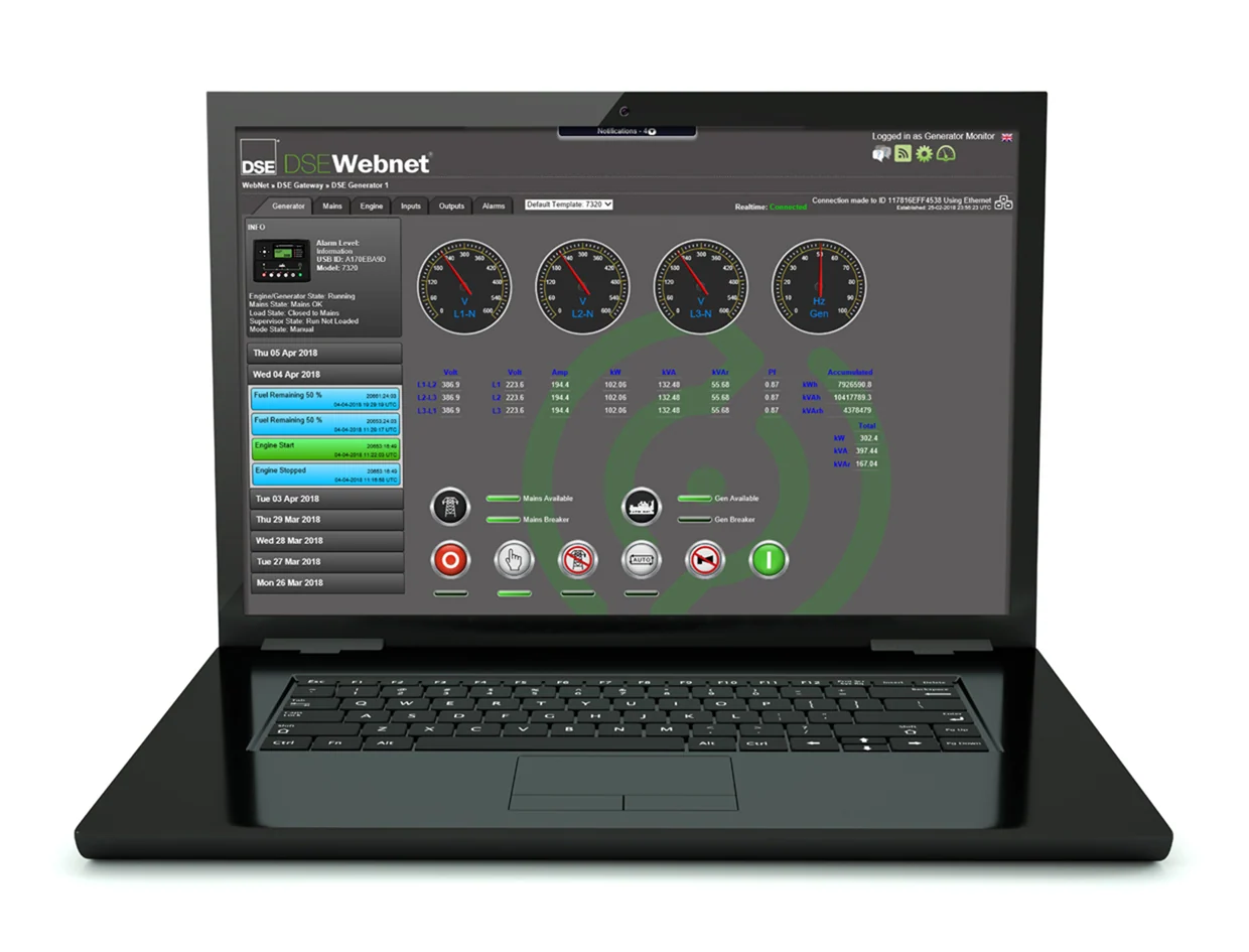 DSEWebNet® — Comunicação Remota e Displays da linha DSE GENSET